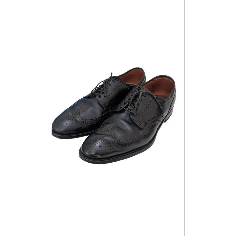 Allen Edmonds Madison Park Black Leather Wingtip Blucher Size 9.5D‎